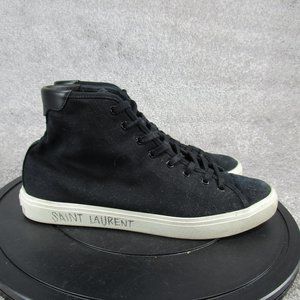 Saint Laurent Sneakers Mens Size 44.5 Eu 13 Us Black Canvas High Top Shoes